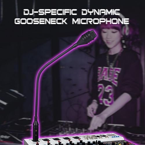 Miniatura 8 de D2 Flexible Profesional Dinámico Bob Barker Micrófono con conmutación para videoconferencia, canto, karaoke DJ mezclador de disco dedicado KTV Bar