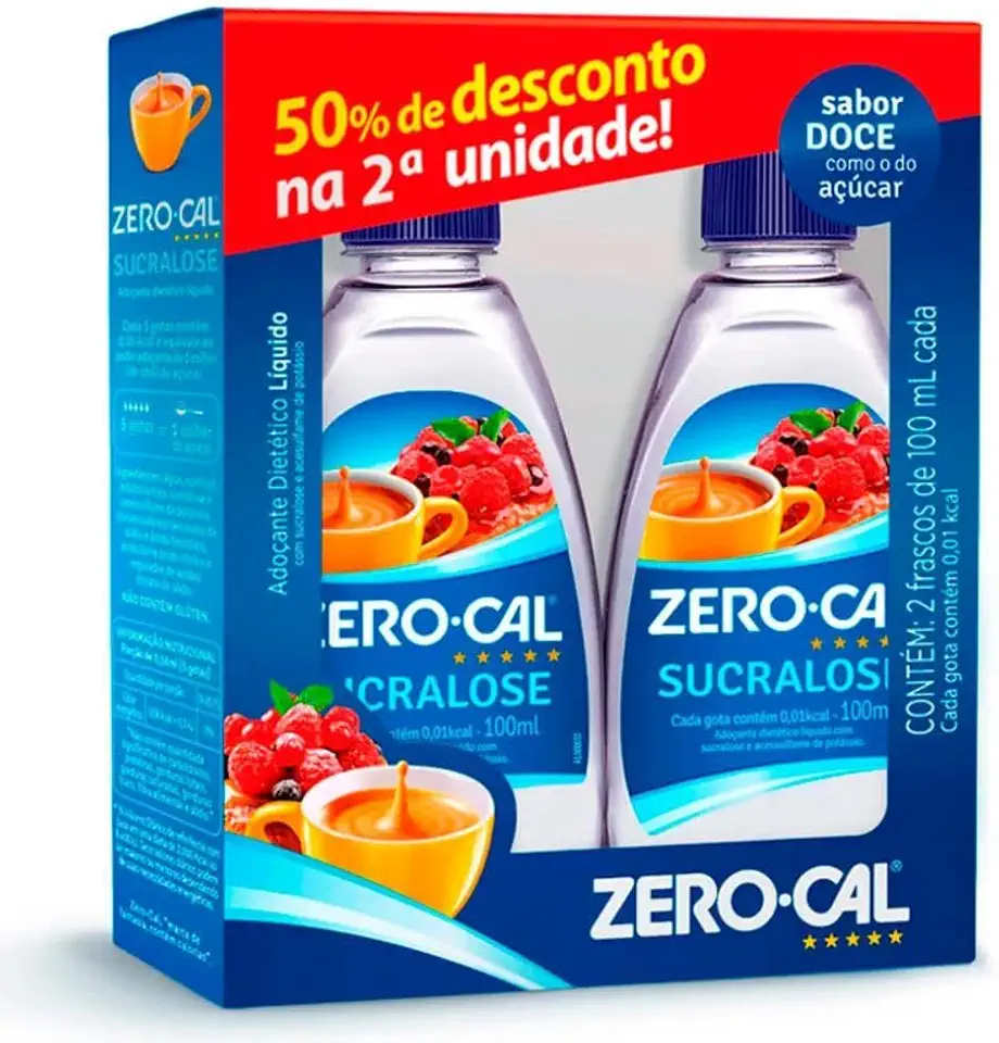 Zero-Cal - Adoçante Sucralose Líquido - Leve 2 e Pague Menos na 2ª Unidade - 100ml