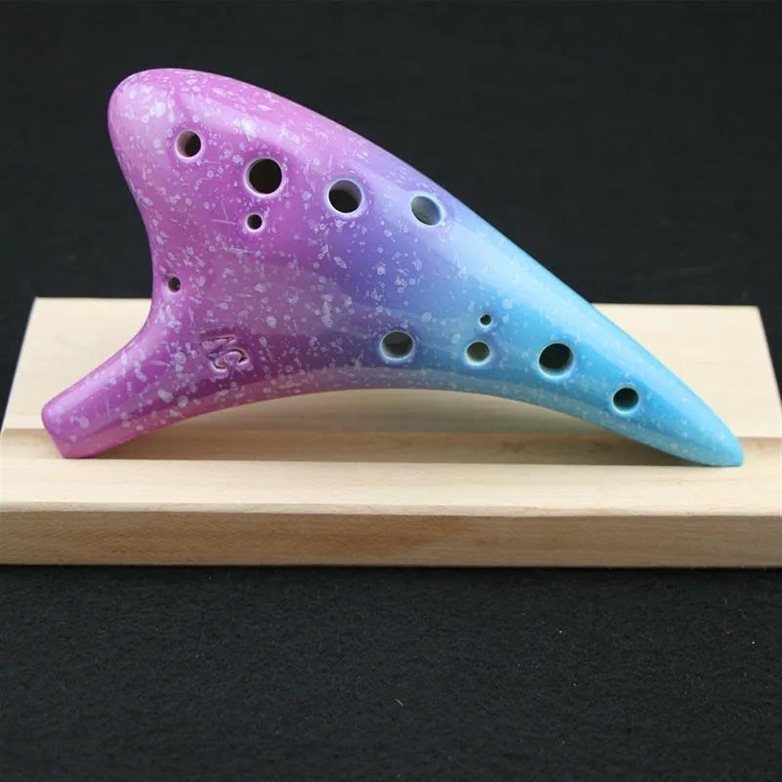 Pour Débutants ocarina Ocarina Alto C En Céramique Multicolore À 12 Trous, Style Étoilé, Musical Avec Sac De Protection (Color : Lavender)