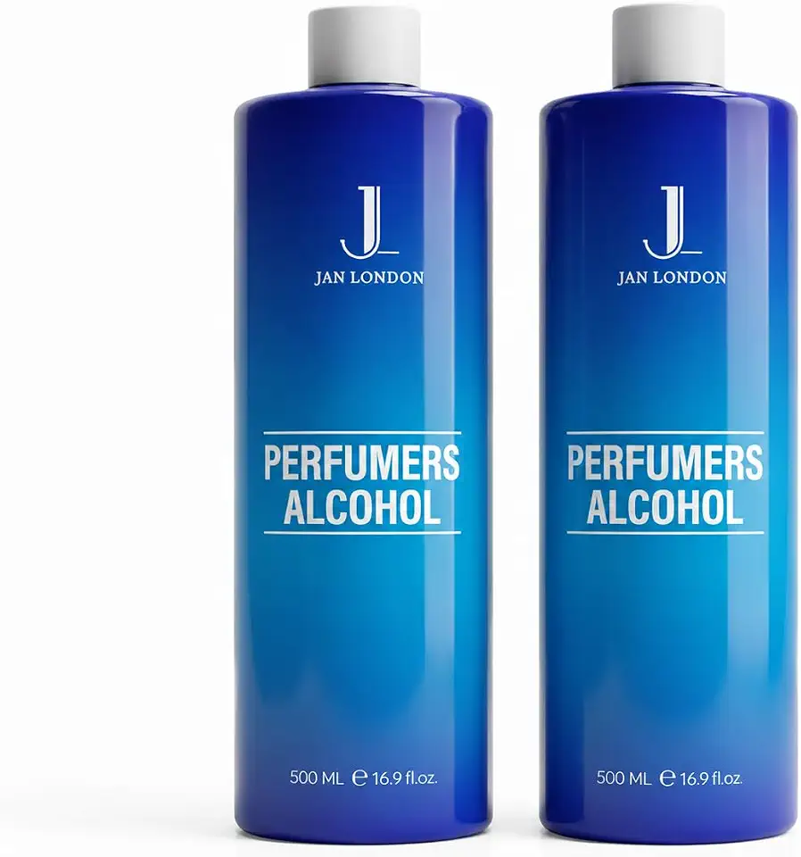 Jan London Perfumers Alcohol Base 2x 500ml – DIY Perfume Making Blend with Ethanol, Isopropyl Myristate & Propylene for Perfumes, Aftershaves, Diffusers & Room Sprays