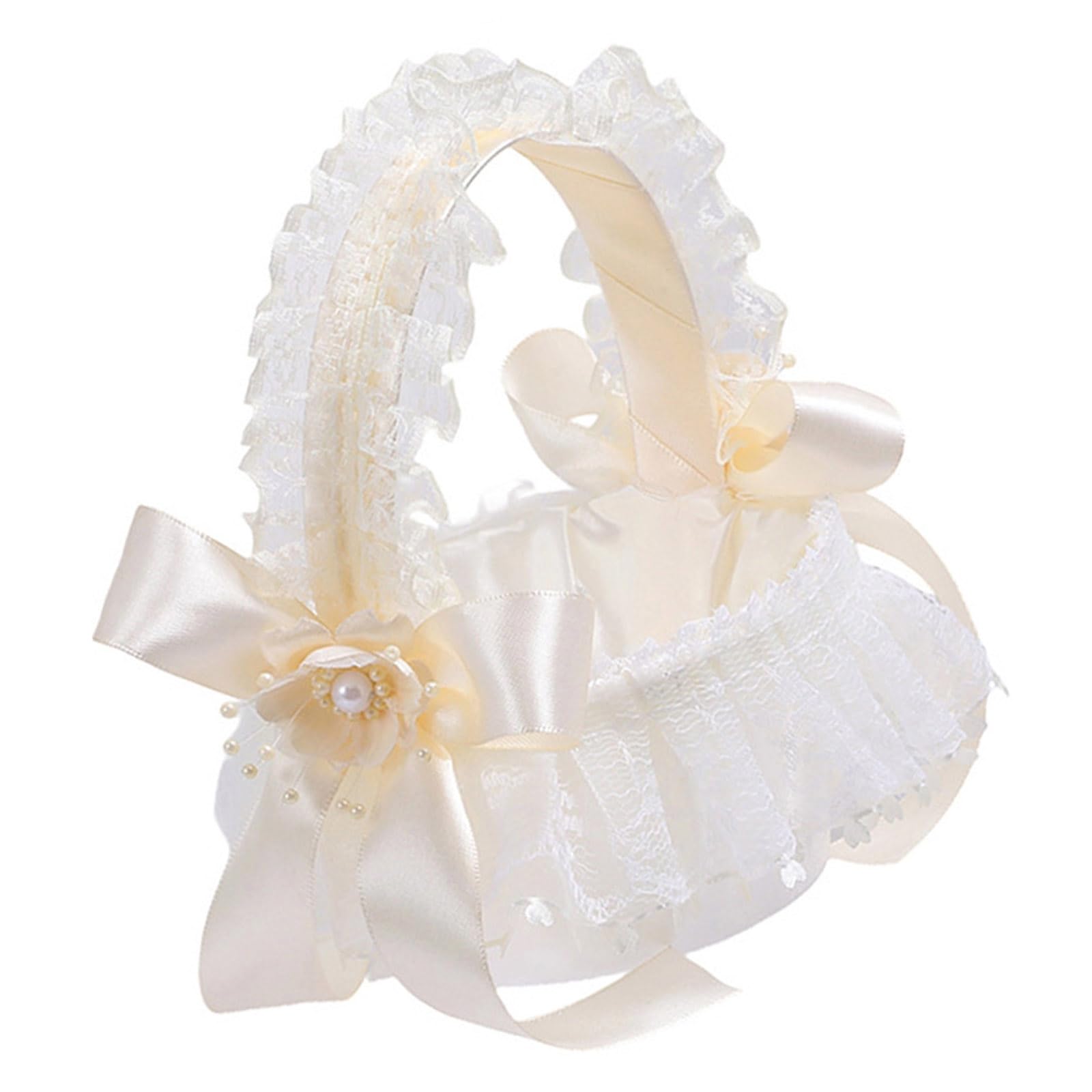 Girl Basket with Lace Trim Handle for Weddings, Anniversaries & Birthday Celebration Arrangements Anniversaries & Birthday Celebration Arrangements