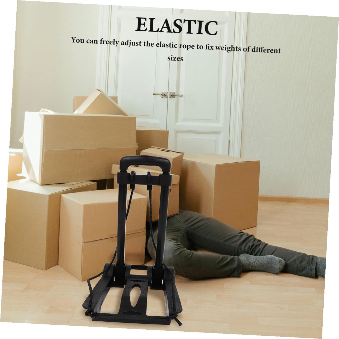 IMIKEYA Carrito Ligero y Compacto de Mano Plegable Estructura de Hierro y Ruedas Giratorias para Compras y Mudanzas Diarias