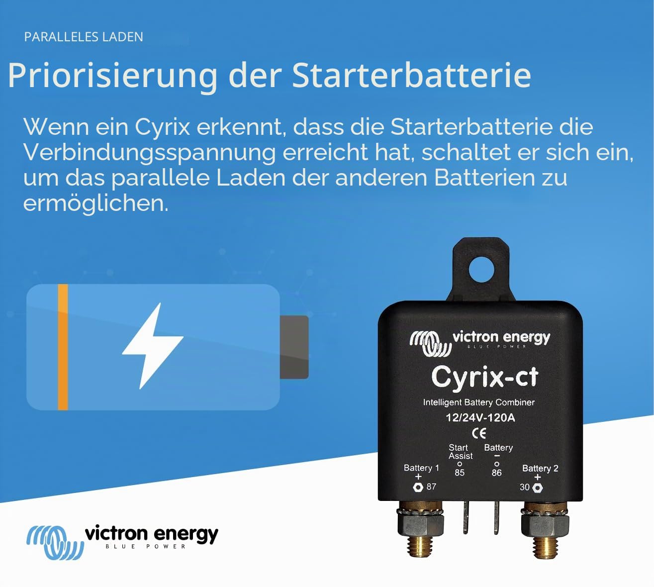 Victron Energy Cyrix-ct 12/24-Volt 120 Amp Intelligenter Batteriekoppler