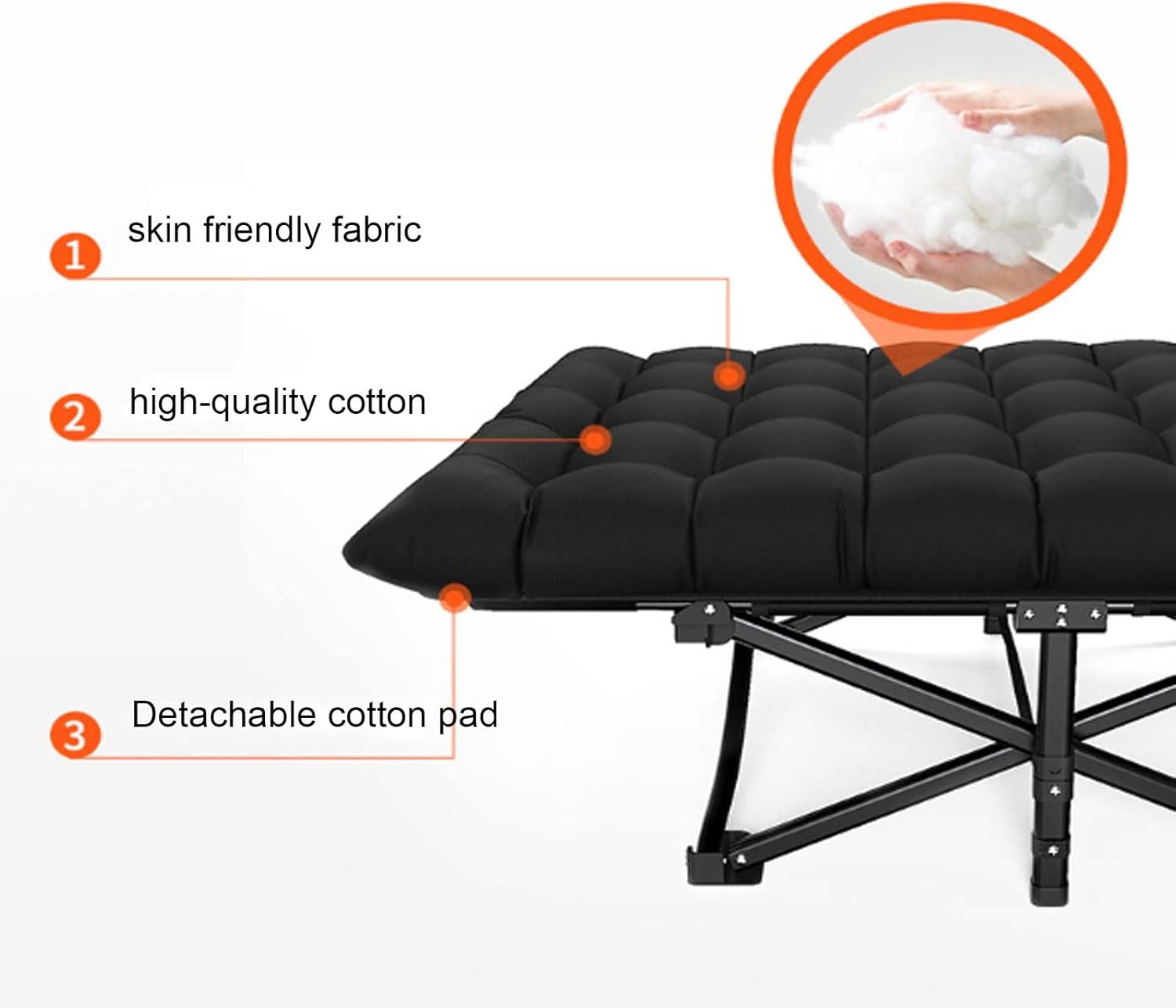 Folding Camping Cot,Portable Lightweight Sleeping Cot with Carry Bag, Ultralight Backpacking Cot,Adjustable Outdoor Bed Suitable for Home,Office, Travel, Fishing, Hiking, Campi