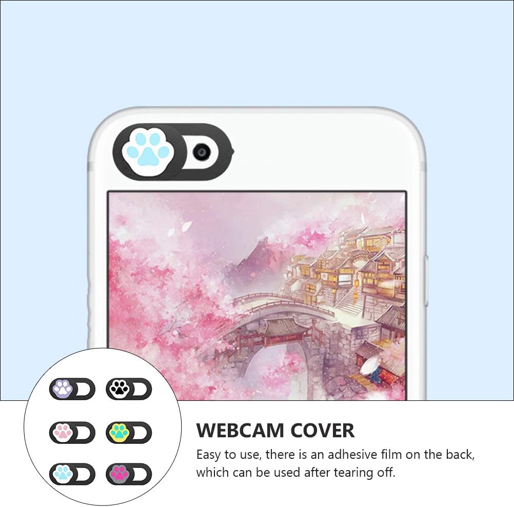 6-Pack Webcam Covers Cellphone Camera Covers Privacy Protection Lens Protective Covers with Adhesive for Laptops Tablets and Computers
