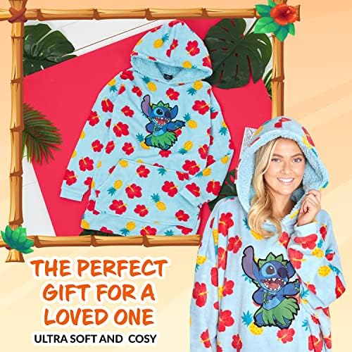 Disney Hoodie Blanket, Sherpa Fleece Oversized Hoodie, Eeyore Stitch Gifts