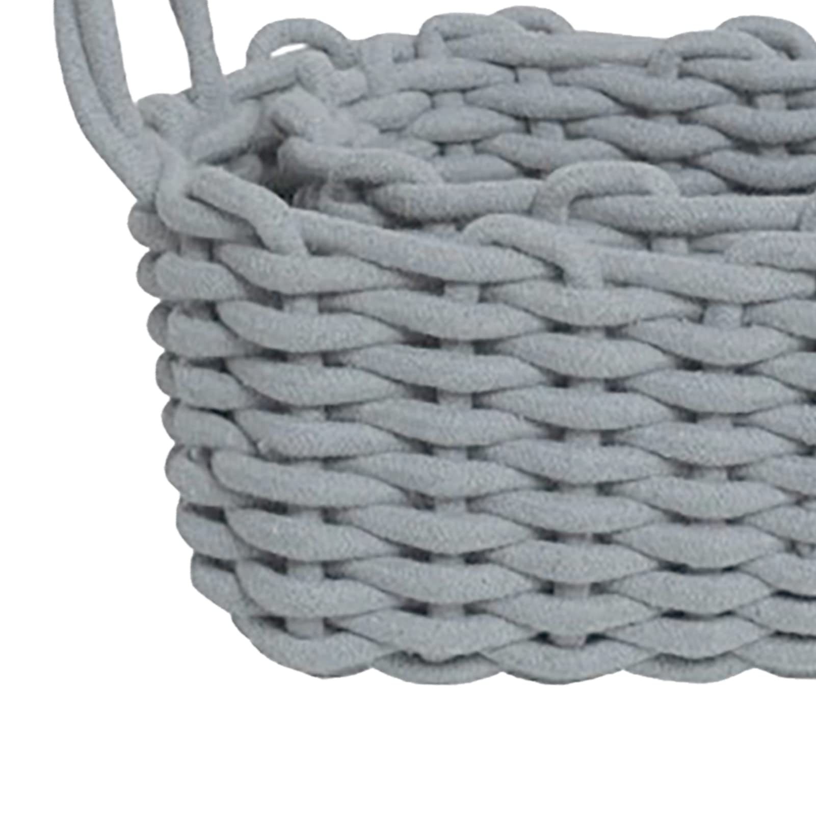 Cesto Portaoggetti in Corda di Cotone, Organizer da Scrivania Lavorato a Mano con Materiale Morbido per Giocattoli e Snack per Bambini (36x25x15 cm/14,2x9,8x5,9 pollici)