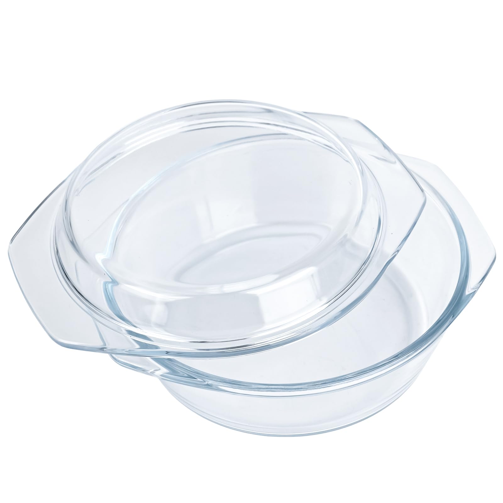 XCWTBL Small Casserole Dish with Lid 0.65L,Dish & Handles Individual Glass Casserole,Round Lidded Casserole Oven Proof, Microwaveable