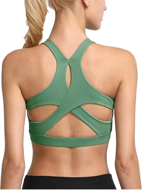 JOYSPELS Sport-BH Damen – Ohne Bügel, Gepolstert, Gekreuzter Rücken, Trägerlos