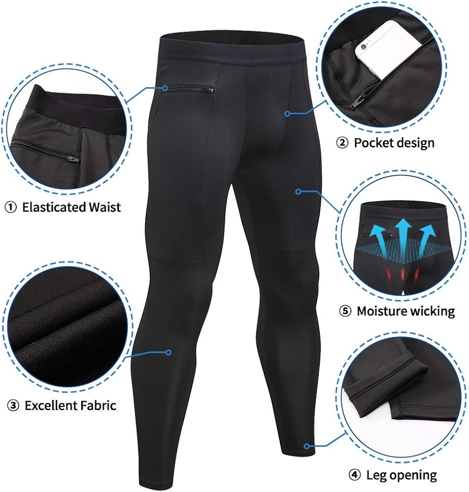 WRAGCFM Men's Compression Pants Workout Athletic Leggings Running Gym Tights with Pockets : Clothing, Shoes & Jewelry
