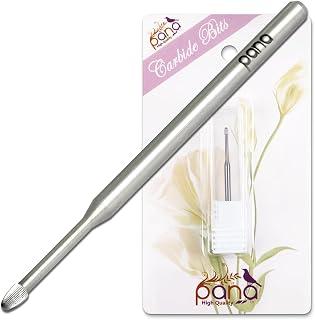 PANA 3/32" Carbide Cuticle Nail Drill Bit for Cuticle Cleaning, Dead Skin Removal, Gel Polish & Acrylic Removal, Under Nail Cleaner, Nail Salon, Manicure Tools (Snake Head - Silver, Fine)