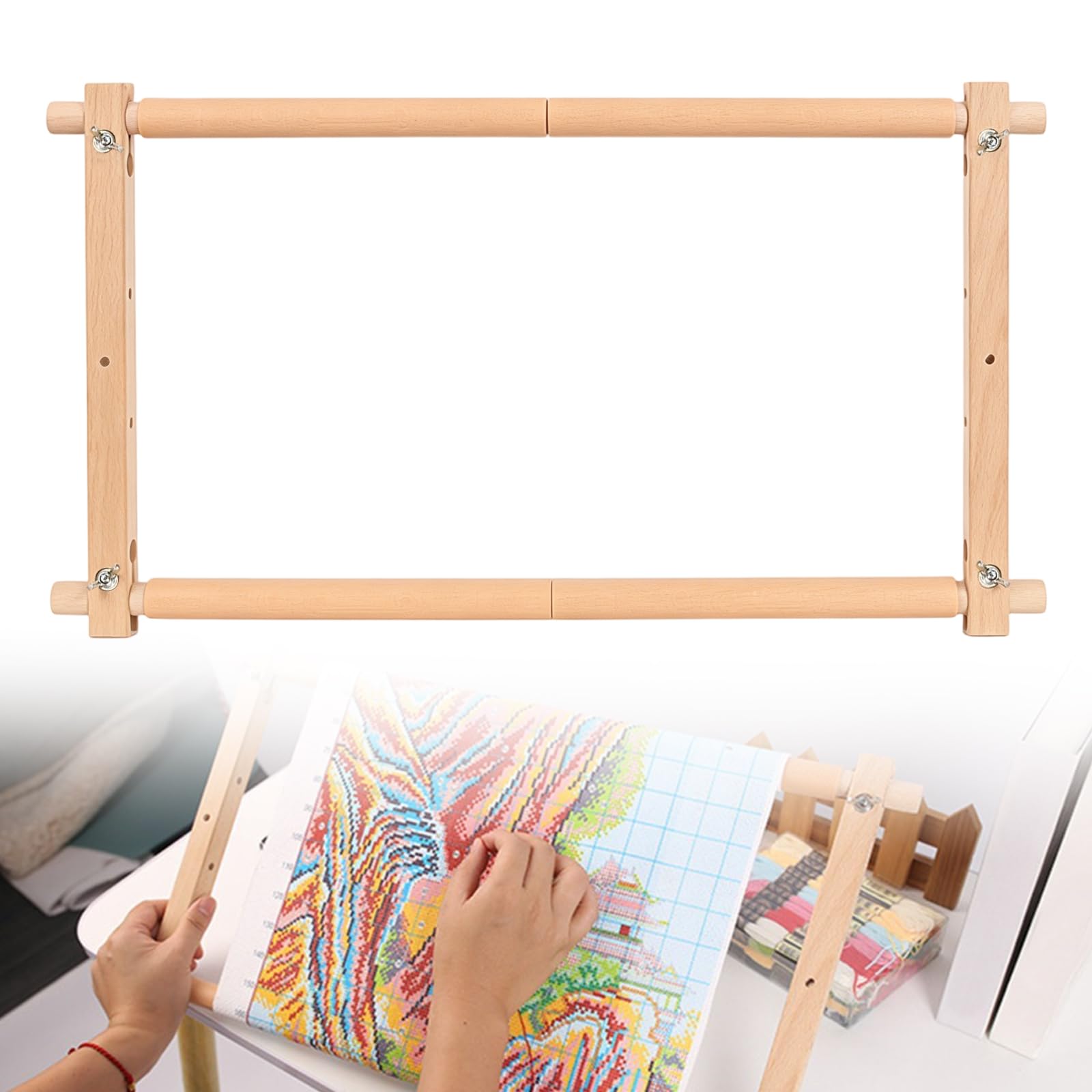 Embroidery Frame, Detachable Wooden Cross Stitch Frame (21 x 12)