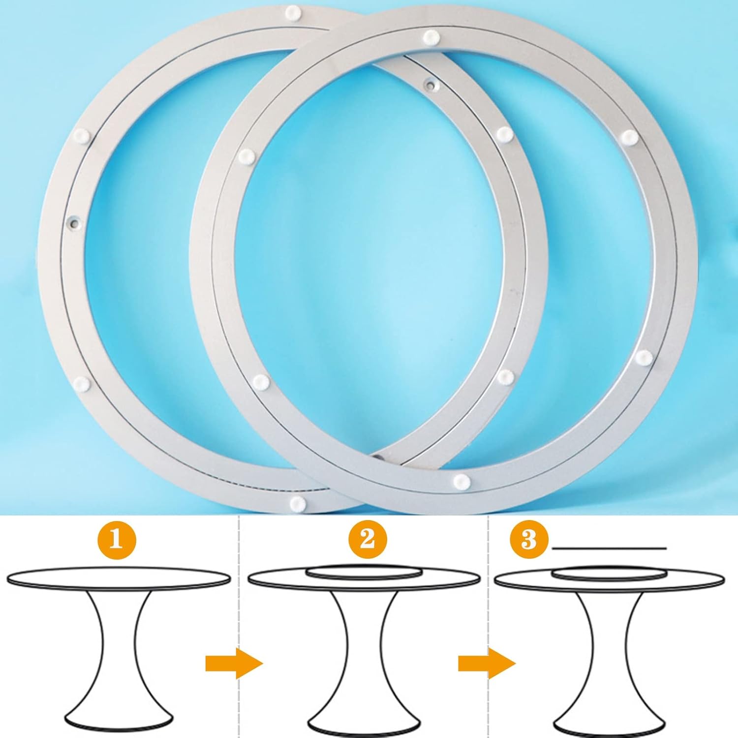 Turn Table Swivel Base, Round Dining Table Smooth Swivel Plate, For Turn Table,TV Monitor Stand, Electronic Repair, Sculpture Base, Food Display, Lazy Susan Turntable ( Size : 8 inches (200mm) )