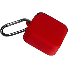 Geiomoo Silicone Cover for CMF Buds 2a Case, Soft Flexible Scratch Resistant Protective with Lanyard Red