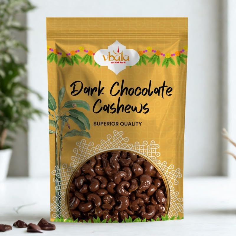 Image of Vbalaa Dark Chocolate Cashews 300gm | 100% Natural & Pure | No Added Preservatives, Colors & Artificial Flavours | Rich in Nutrition | Ideal for Snacking & Gifting
