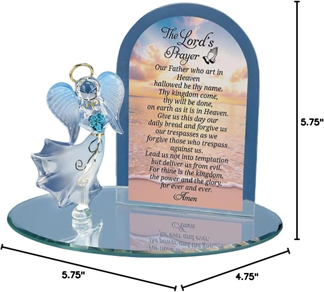 Glass Baron Blue Angel Handmade Glass Figurine, Home Decoration