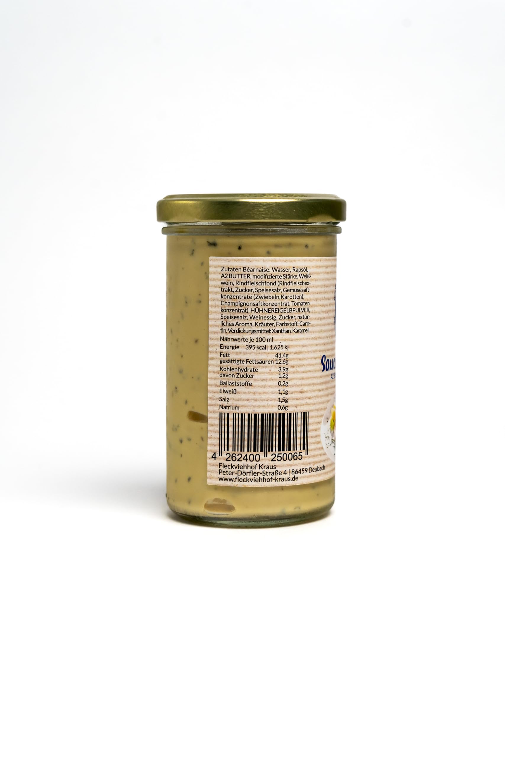 A2 Wohlfühl-Milch - Sauce Bearnaise mit A2 Butterschmalz und feinen Kräutern 250ml Glas - Sauce Béarnaise ideal für die gehobene Küche passt zu Fleisch, Fisch und Spargel