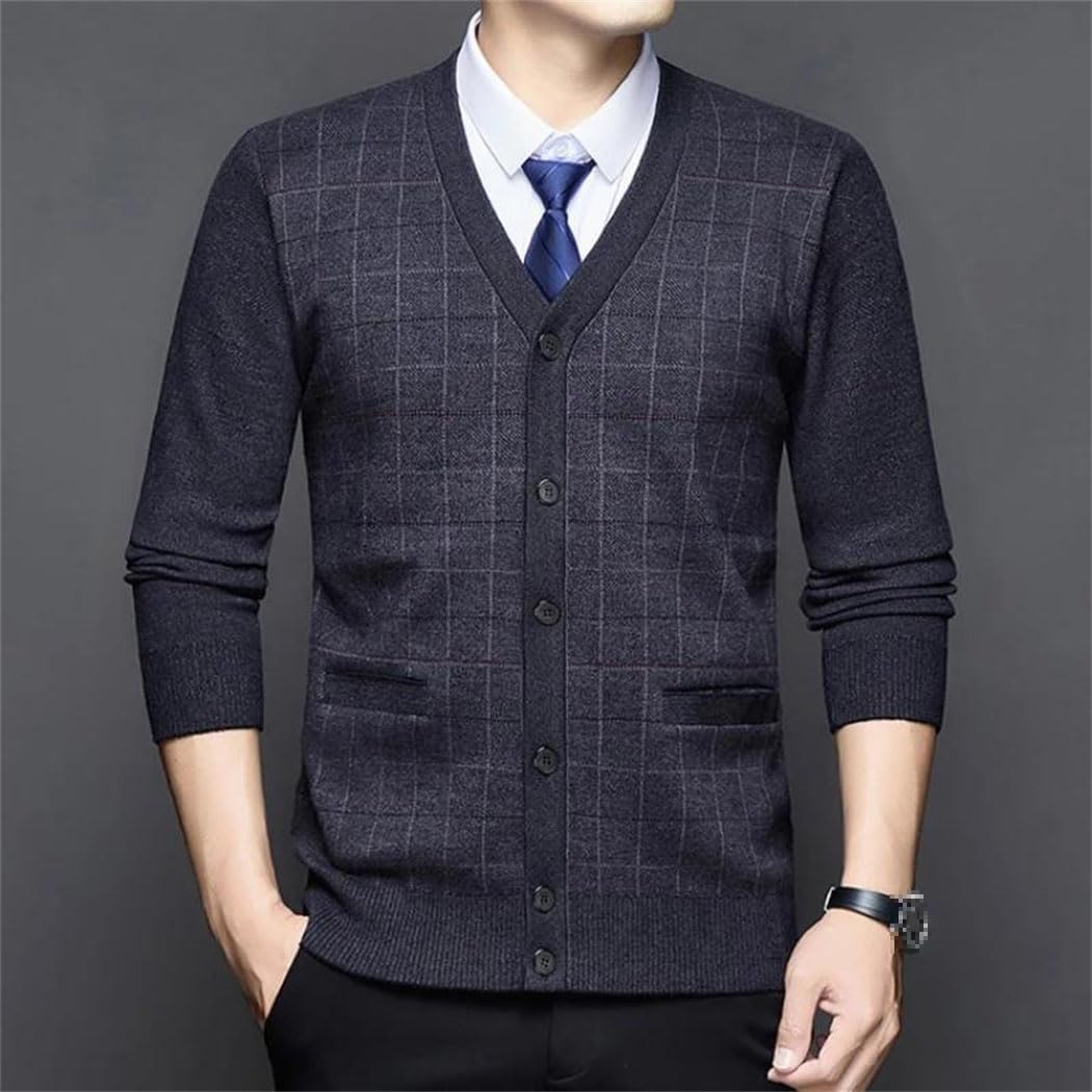 メンズ 秋冬 暖かい セータージャケット ビジネスカジュアル Vネック ニットカーディガン