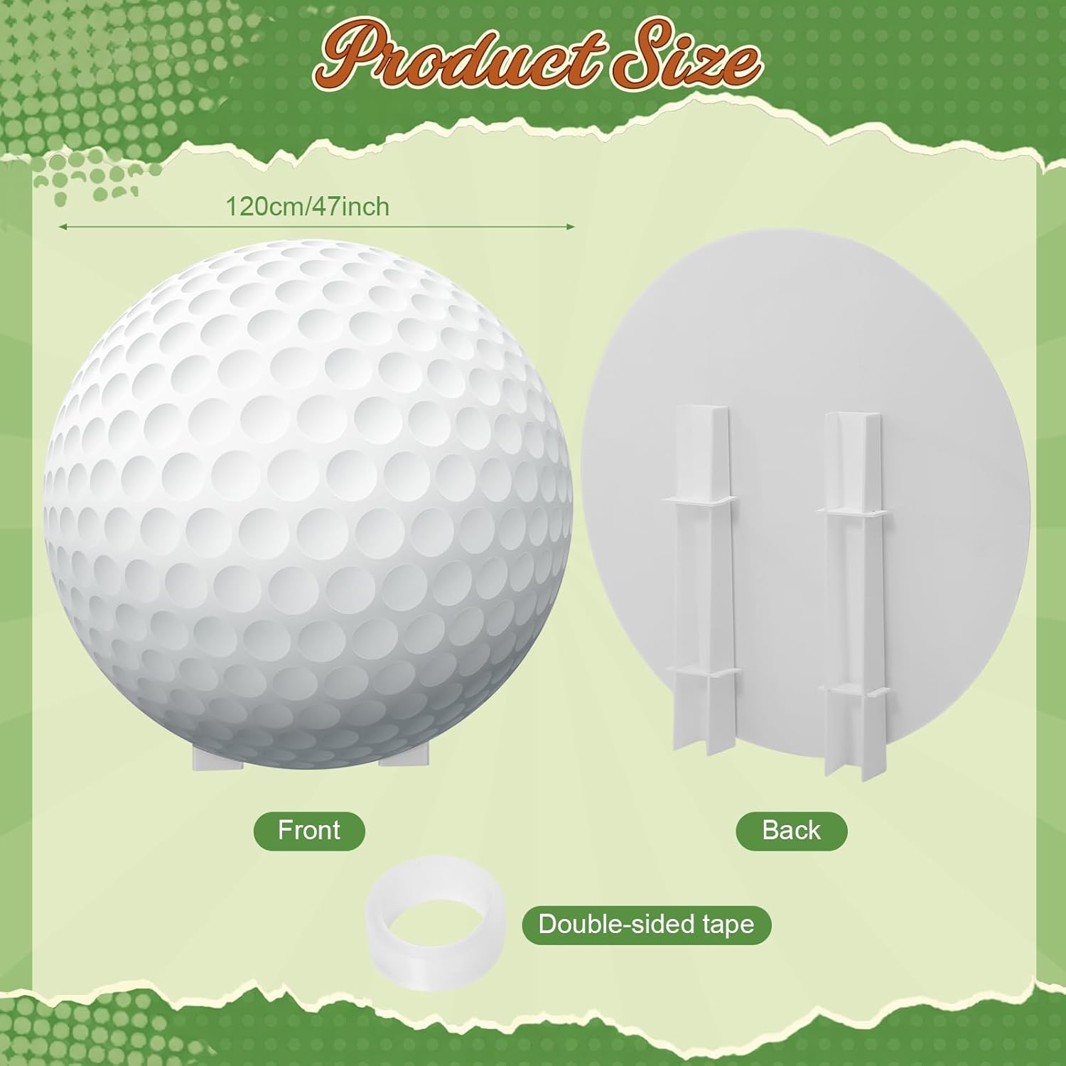 Capoda 3.9 ft Large Golf Party Signs Decoration Sports Cardboard Cutout Stand up Backdrop for Golf Birthday Decor Balls Photo Viewing Events Game Day Celebrations Supplies