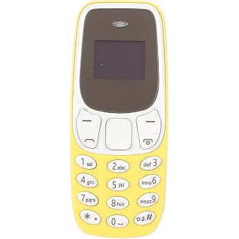 Das Kleinste Telefon der Welt Freisprecheinrichtung Bluetooth-Dialer Dual-SIM-Karte Entsperrtes GSM-2-in-1-Handy Gelb