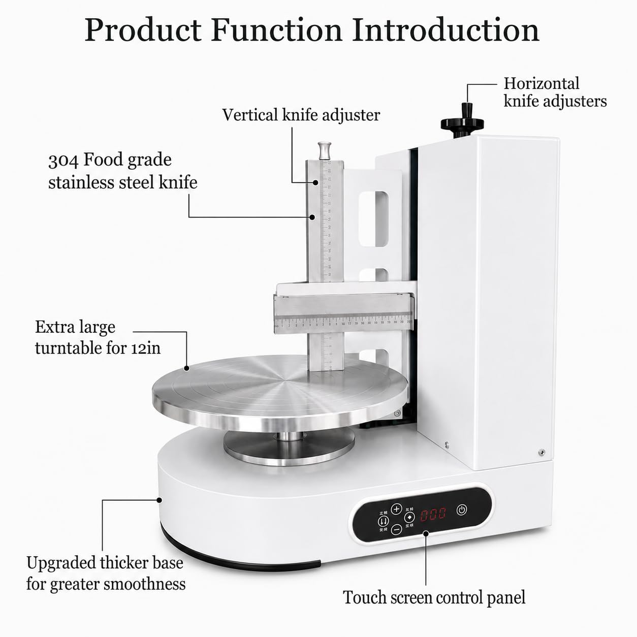 Máquina de decoración de pasteles para tartas de 4 a 12 pulgadas, herramienta esparcidora de crema de mantequilla para alisar, cubrir y raspar glaseado, suministro ideal para hornear para decoración