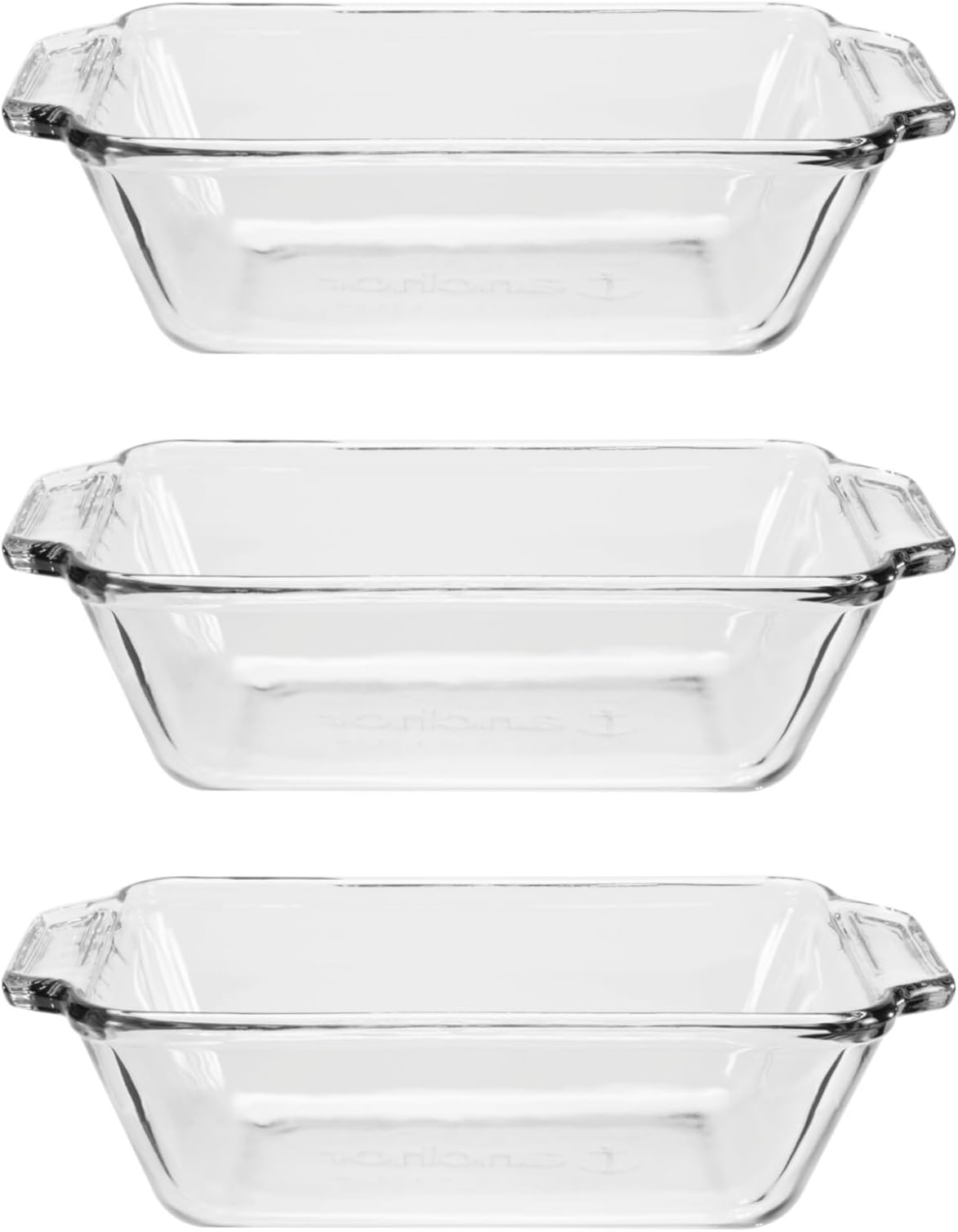 Glass Bread Pan, 1.5 Quart Loaf Pan, Set of 3