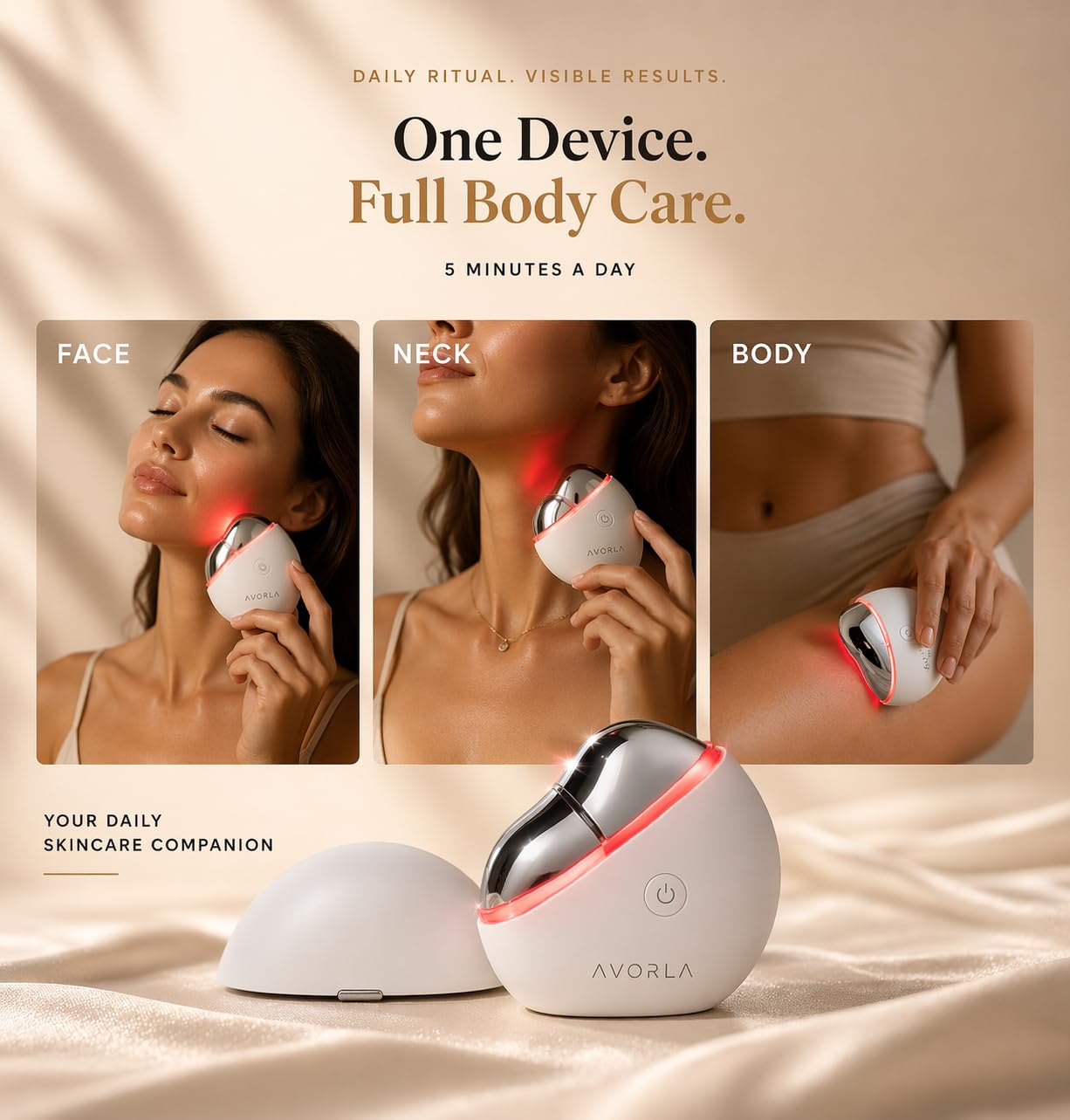 AVORLA LED Gua Sha Facial Tool with Heat and Microcurrent, Skin Toning Device, Skin Light Therapy Anti-Aging/Anti-Wrinkles,face Lift, Eye/face Puffiness, Skin Firm