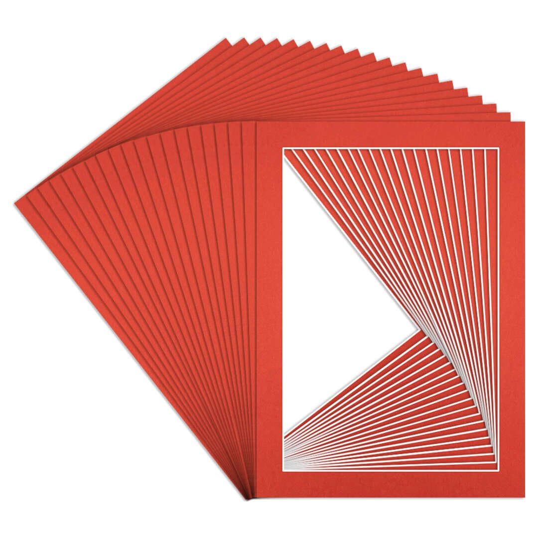 Procut Global 70x50cm Poppy Red Picture Mounts to Fit 60x40cm Aperture - Precision Cut Cardboard Photo Mount - Ideal for Frames, Prints, Artwork & Certificates - Sizes & Colours Available - 20 Pack — image 1