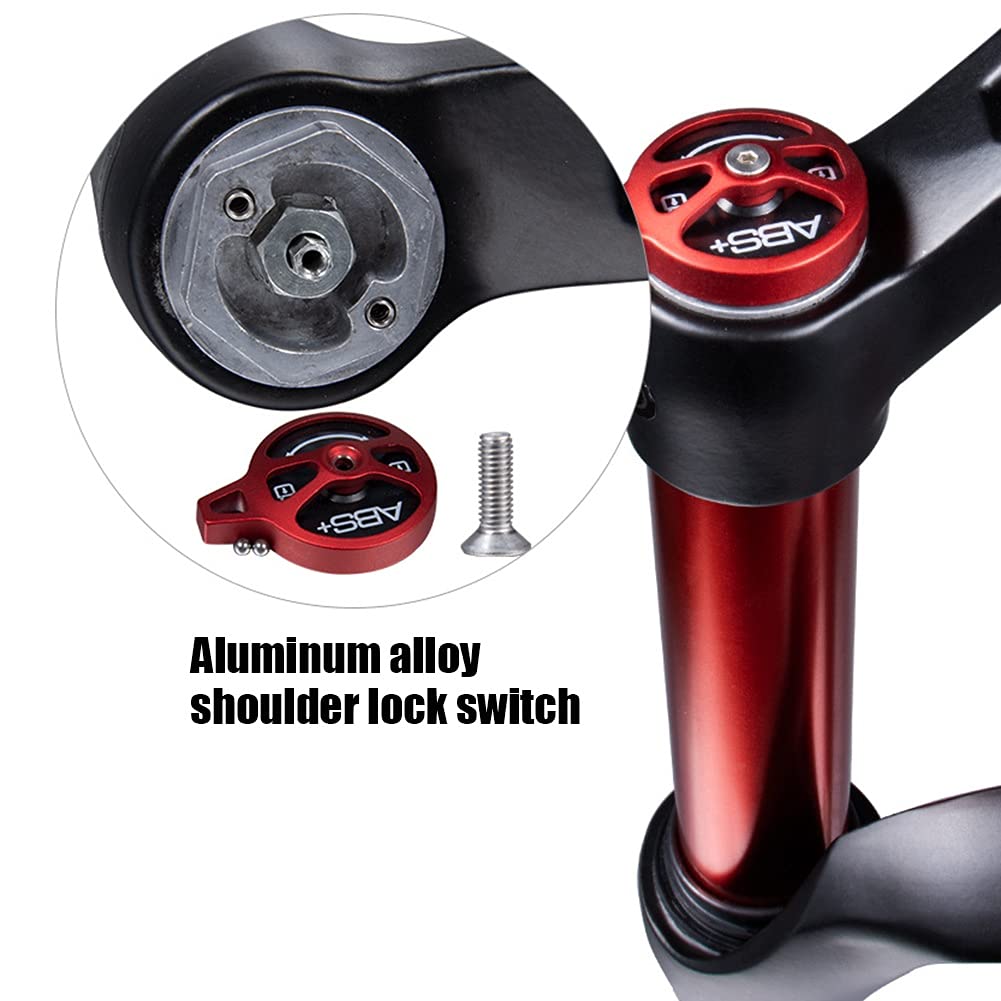 Horquilla para Bicicleta de montaña de 26/27.5/29 Pulgadas, Tubo Recto, Recorrido de 28.6 mm, Control de Hombro de 100 mm, Accesorios de Ciclismo (Negro, 29 Pulgadas).
