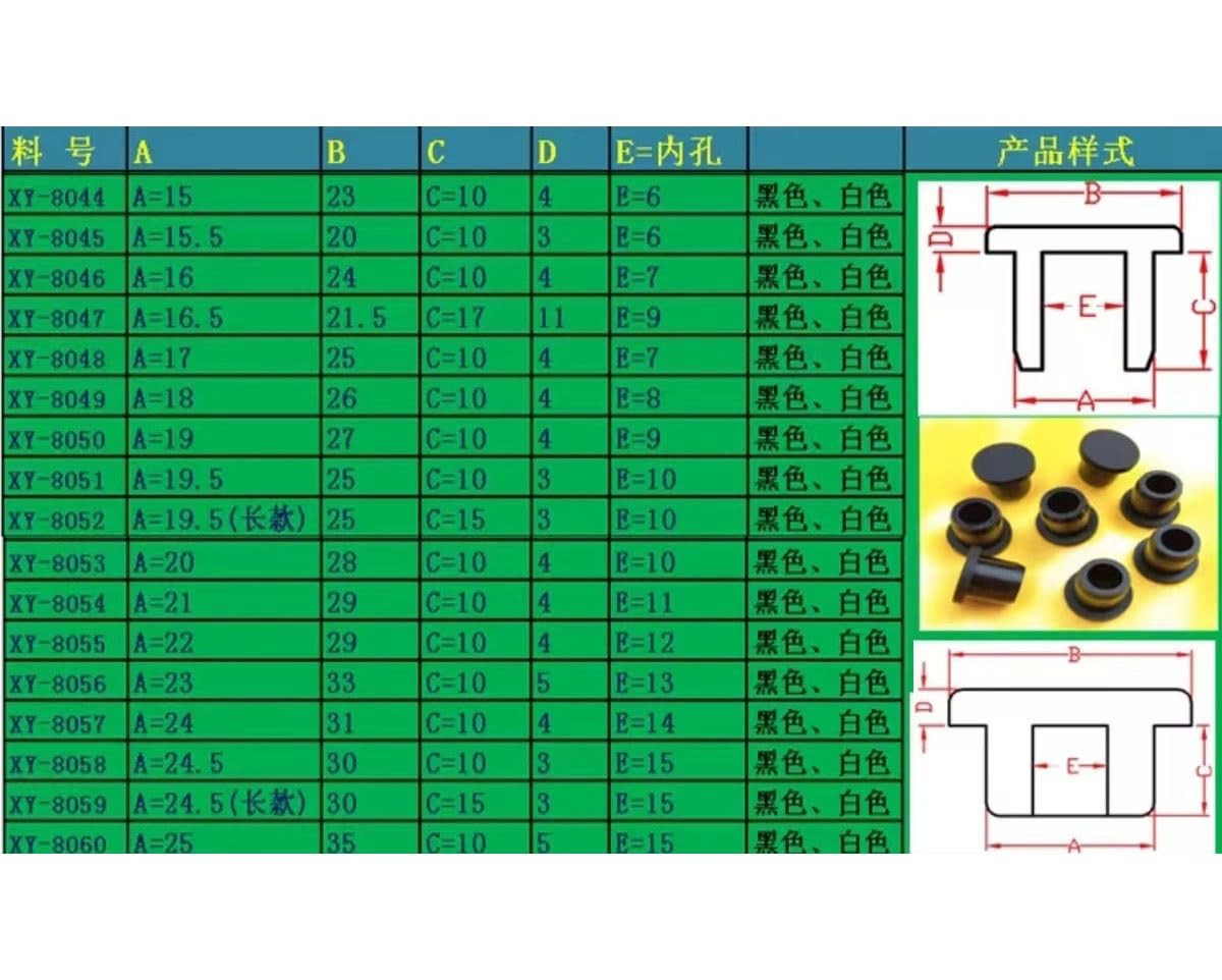 Gummi-Rohrabdeckung, Stopfenloch, 6 Stück, grau, 13 mm bis 76,3 mm, runde Silikon-Gummidichtung, Lochstopfen, Blindendkappen, T-Typ-Stopper (22 mm)