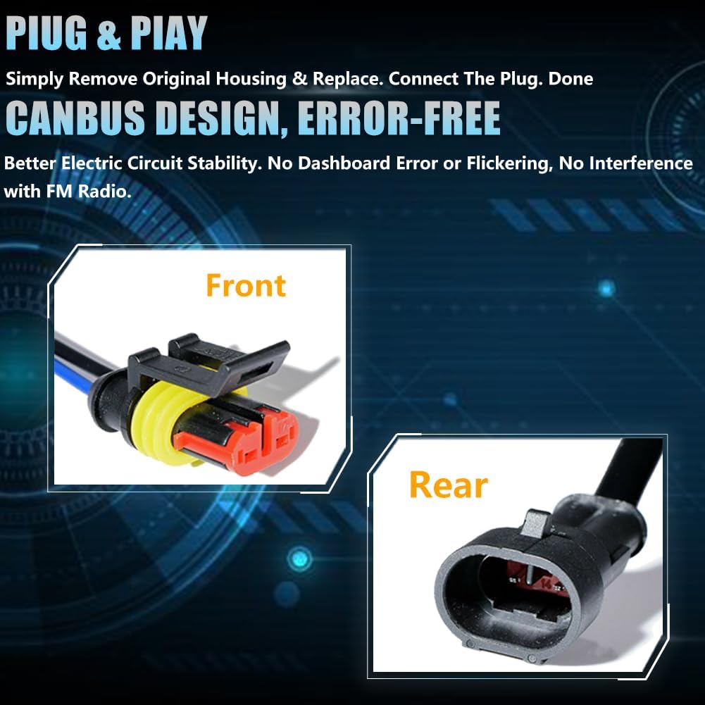 Front & Rear LED Side Marker Lights for Hummer H2 2003 2004 2005 2006 2007 2008 2009, H2 Smoked Lens Side Bumper Marker Lights, Hummer White LED Turn Signal Lamps, 4 PCS