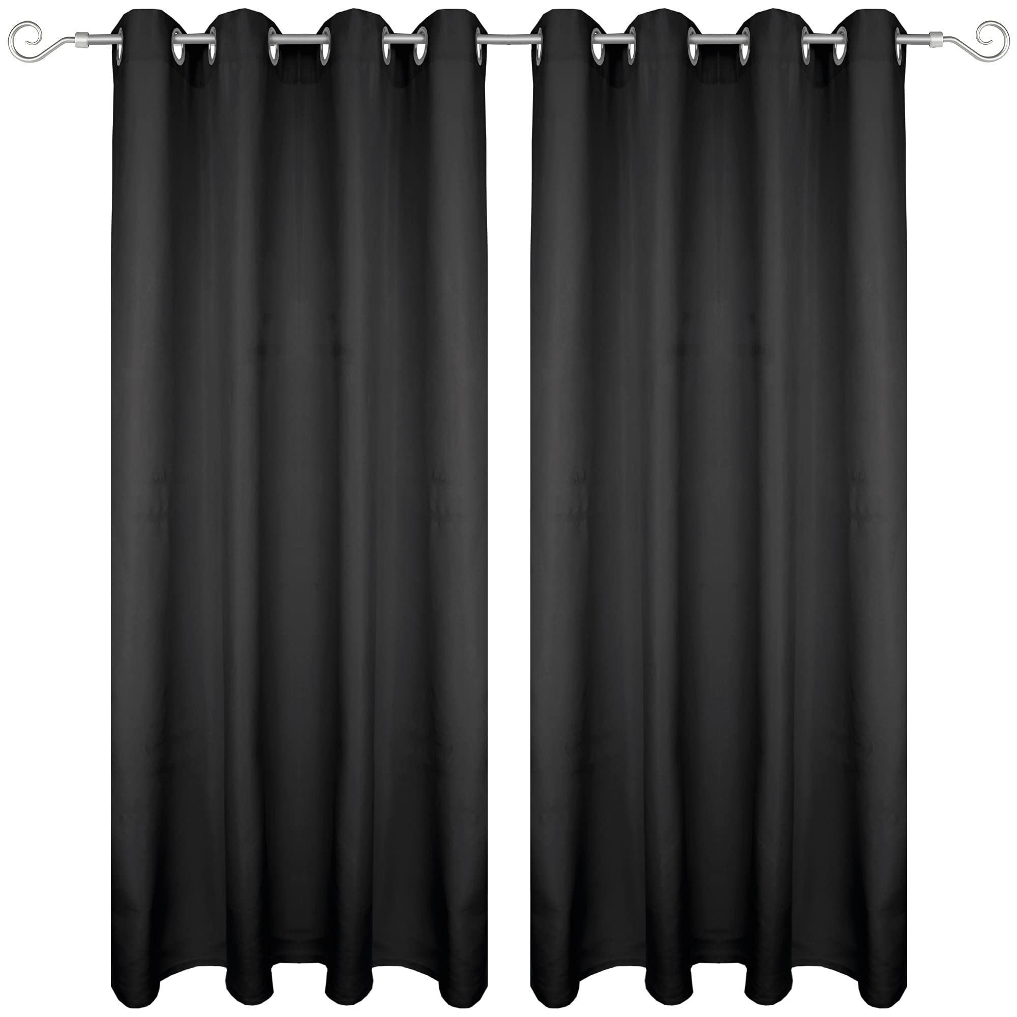 Gardine mit Ösen 140x225 cm (Breite x Länge) in Schwarz, blickdichter Vorhang, Ösenvorhang in vielen Variationen