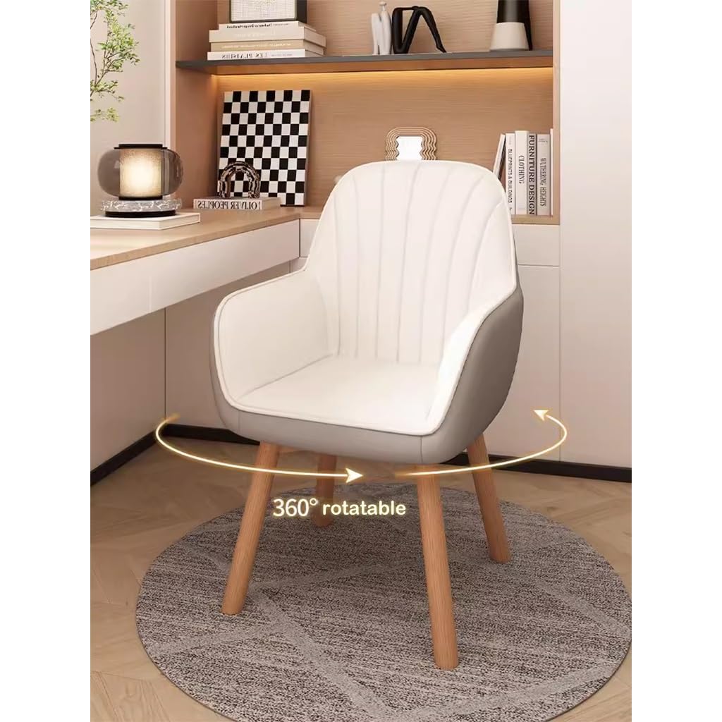 BytheM Chair Sedie da scrivania Sedie da Pranzo girevoli a 360° Poltrone Poltroncina Imbottita con Gambe in Legno massello, poltrone con Accento in Velluto con Schienale Cavo per Sala da Pra