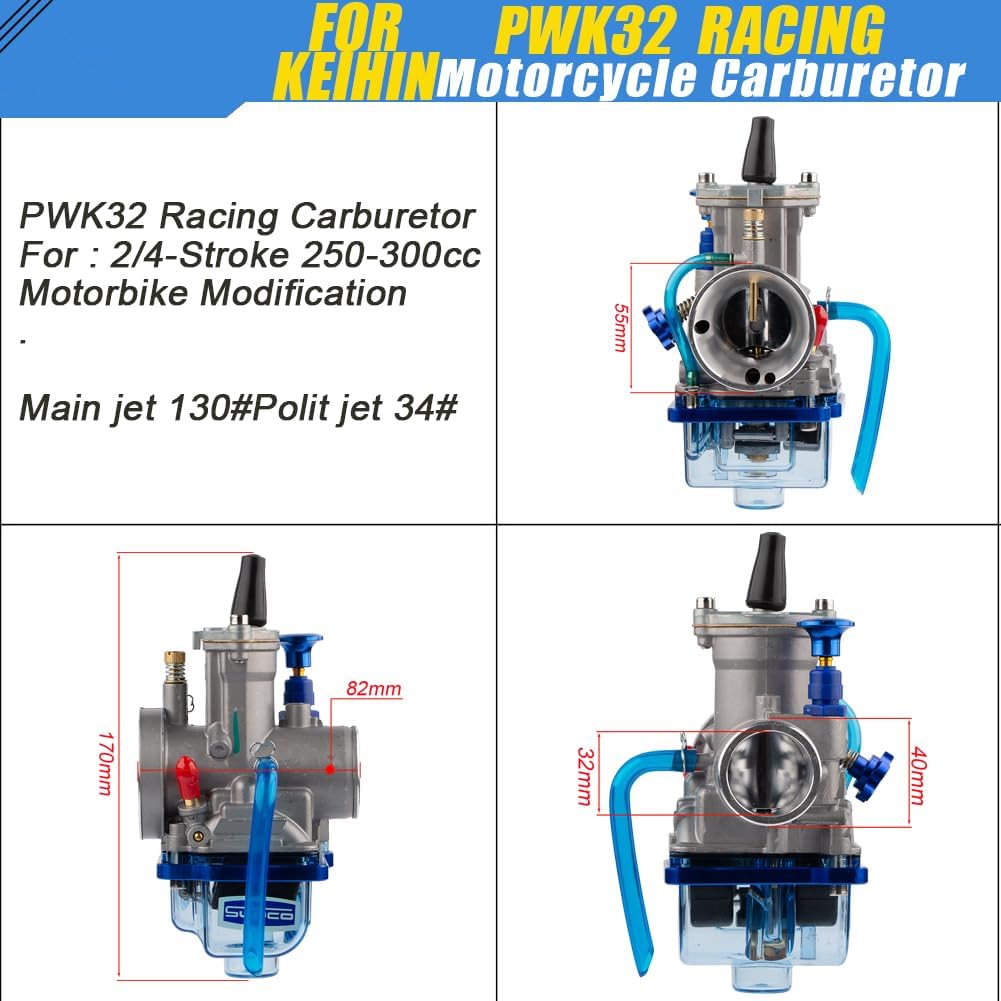 PWK Carburetor 32mm Carb Universal 125cc-200cc 2T 4T Motorcycle ATV Quad Go Kart Dirt Bike Scooter Motocross