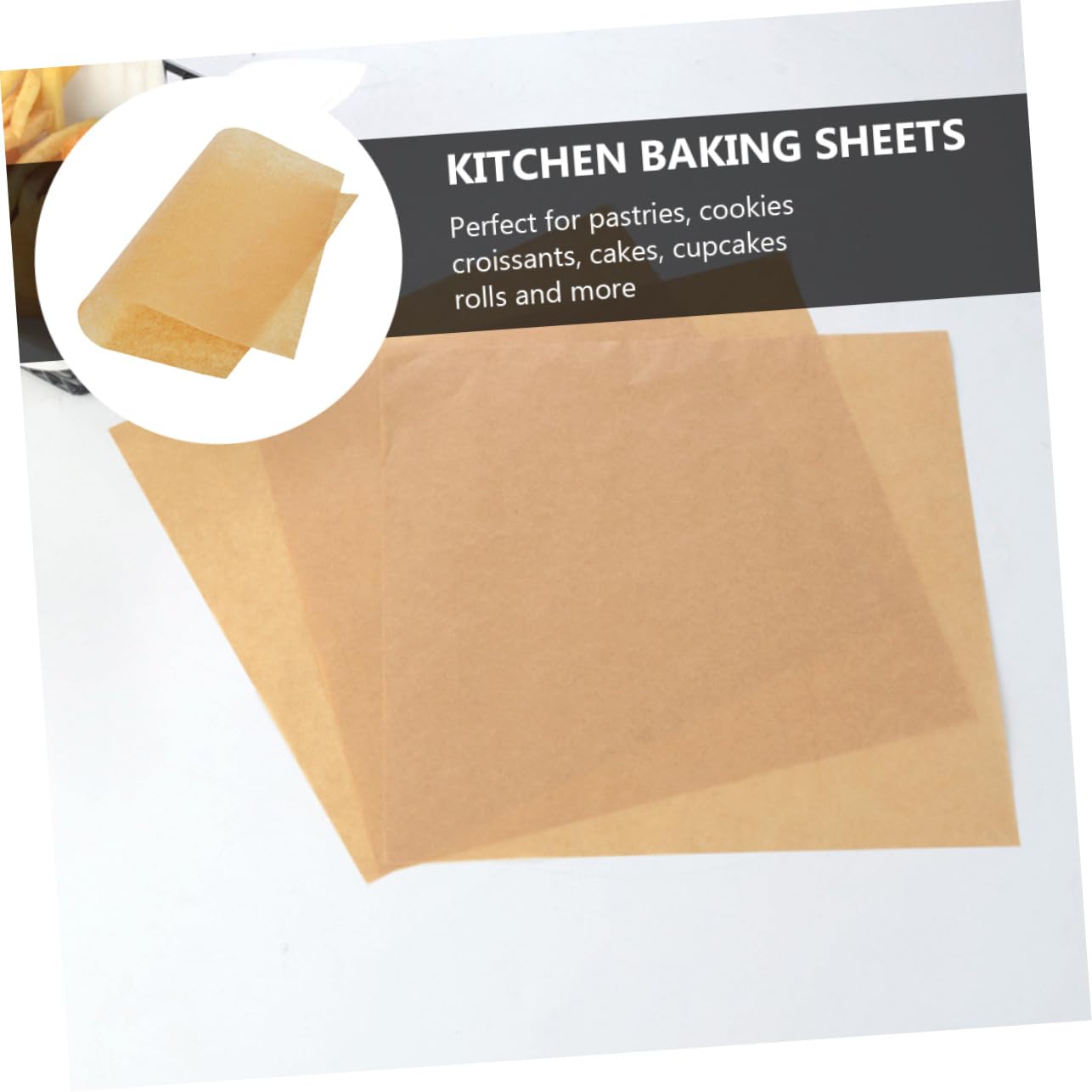 POPETPOP 100pièces Papier Sulfurisé Antiadhésif Prédécoupées Pour Cuisson Résistant à Hautes Températures Jusqu Pour Viennoiseries Et Gâteaux