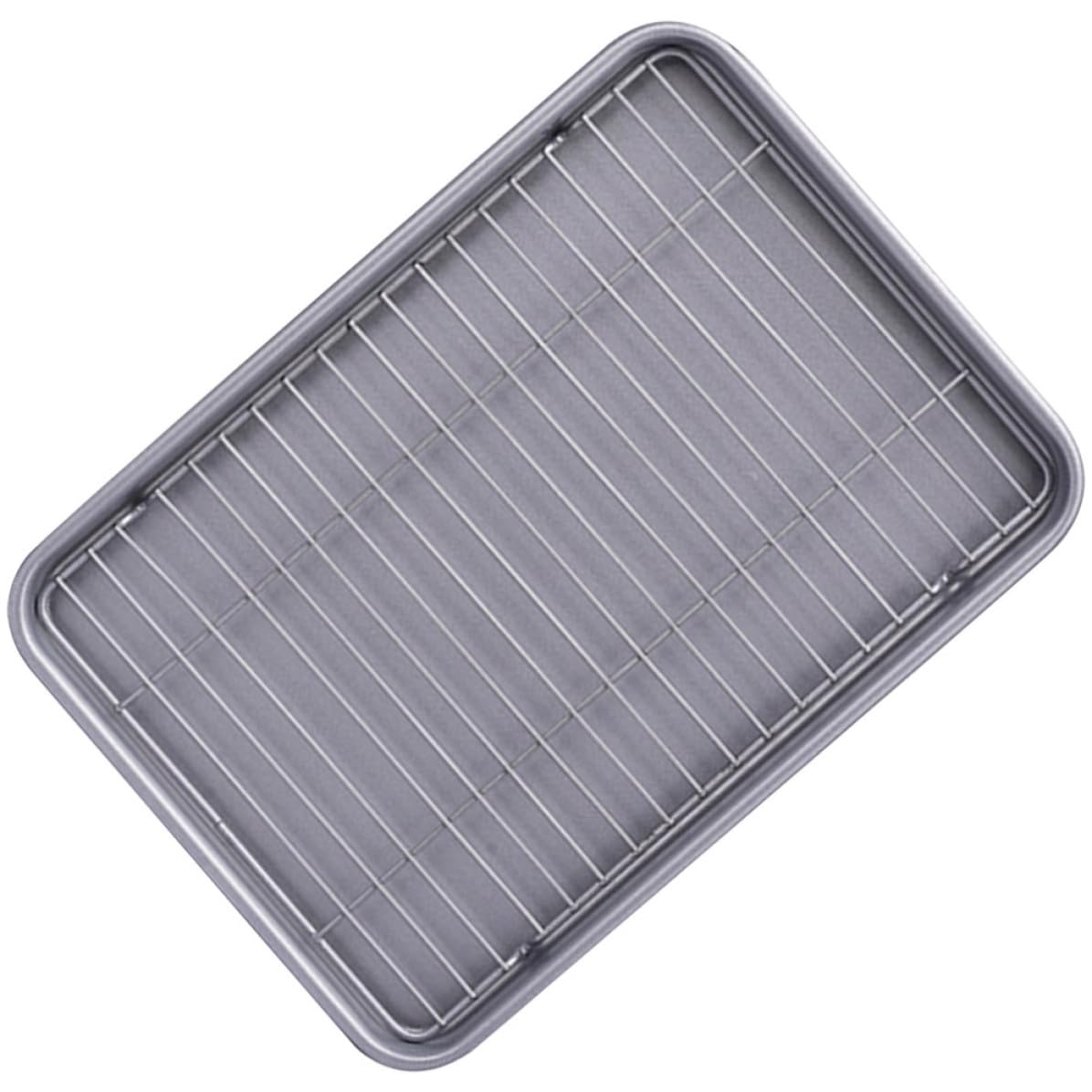 Zerodeko Bandeja Negra de Acero al Carbono para Hornear Rectangular | Rejilla de Alambre, para Pasteles y Pizza, Uso en Cocina de Restaurante