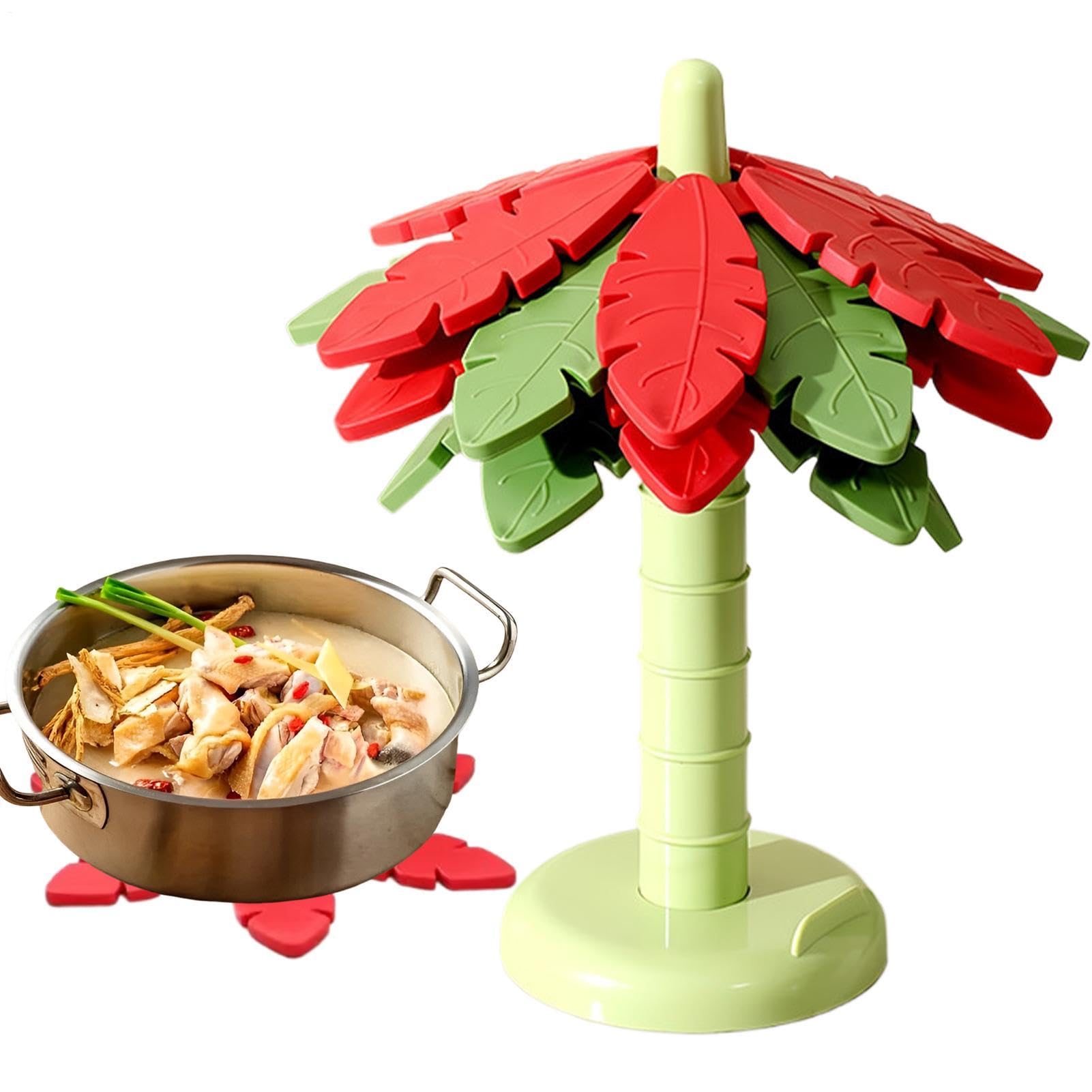 Trivet de silicona resistente al calor set de 5 piezas para proteger mesa y vajilla de cocina