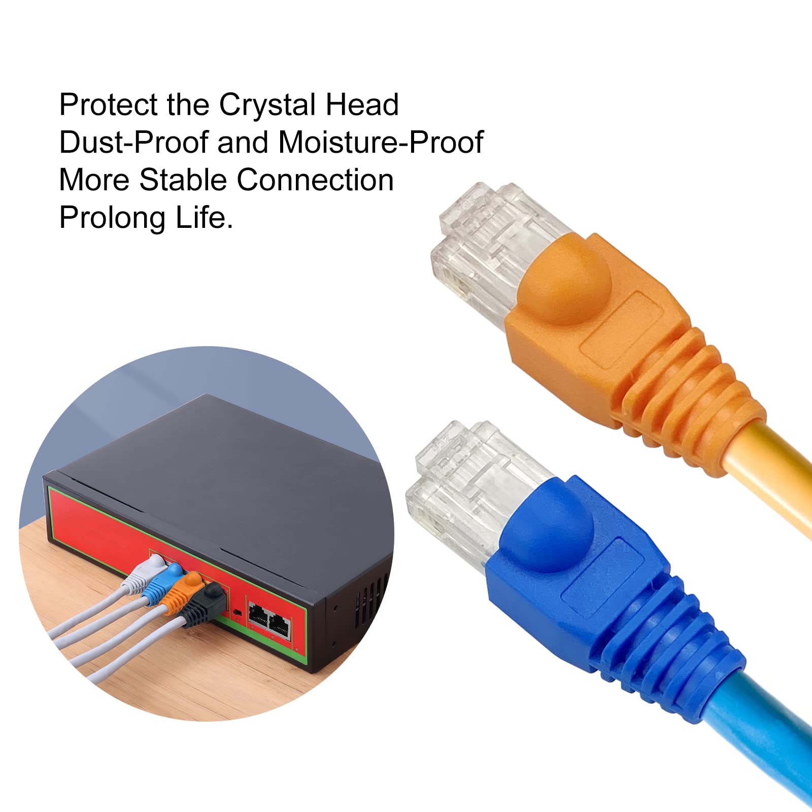 RJ45 Laarzen Cover Zachte Plastic Ethernet Netwerk Plug Schede Kabel Uiteinden Plug Connector Cover Laarzen Cap 100 STKS