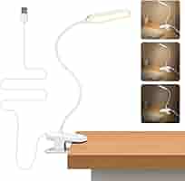 Lampada LED Ricaricabile Aigostar Per Lettura - 3 Livelli Luminosità, Braccio Flessibile 360°, Luce Naturale 4000K, Protezione Occhi - Bianco - Foto 6