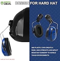 Vista 4 de Orejeras de protección auditiva GREEN DEVIL SNR 27dB/NRR 22dB Reducción de ruido Orejeras con banda para la cabeza/montadas en el casco/detrás