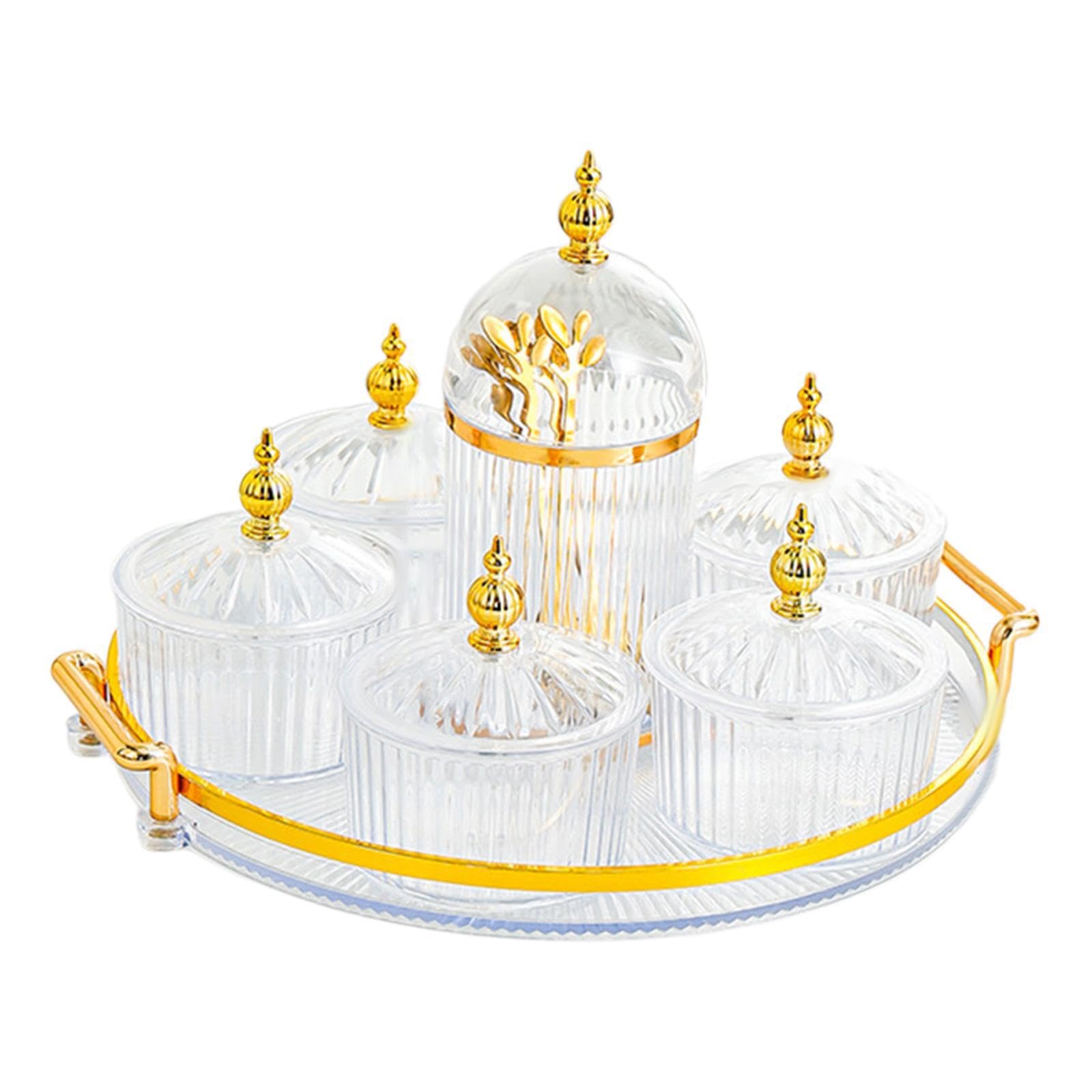 LIXSAZSE Practical Storage Organizer Container Stylish Southeast Asian Snack Platters These Divided Dried Fruit Trays Are Made Of PP And Metal Materials Nuts, Clear