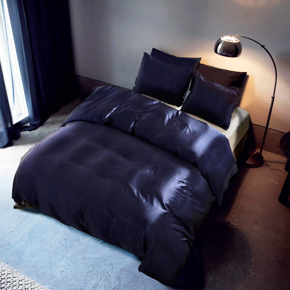 Housse de couette respirante anti-allergies grand lit doux froissé
