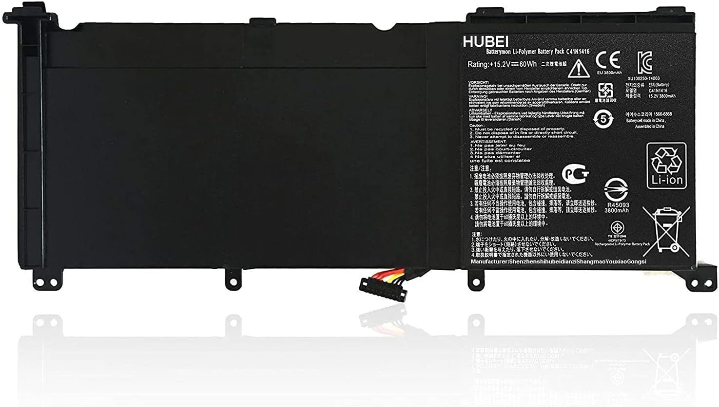C41N1416 Laptop Battery Replacement for Asus ZenBook Pro G501 G501VW G501VJ G501JW G601J N501J N501JW N501L UX501J UX501L UX501JW UX501VW UX501LW Series(15.2V 60Wh)