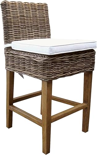 Padma's Plantation Taburete de mostrador Boca, gris Kubu