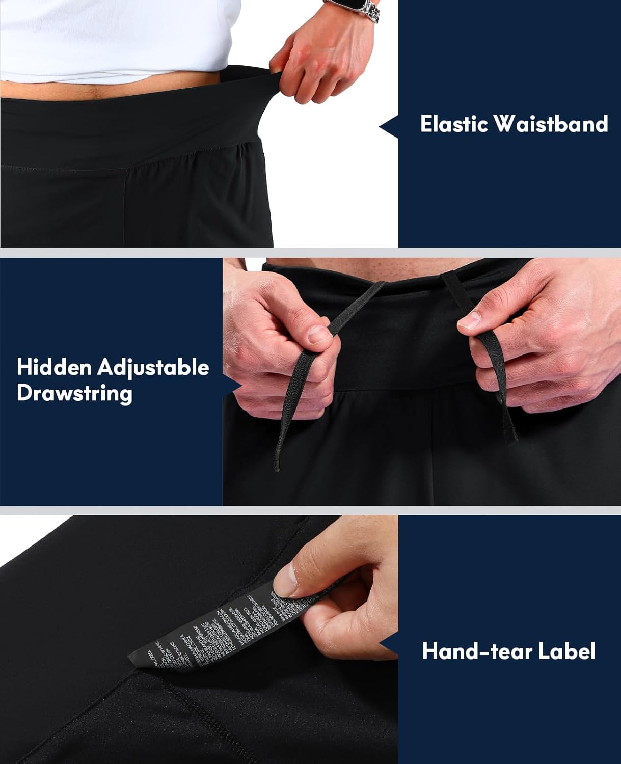 Haimont Men's 2 in 1 Running Shorts with Zipper Pockets Quick Dry Athletic Gym Workout Shorts with Liner - Image 6