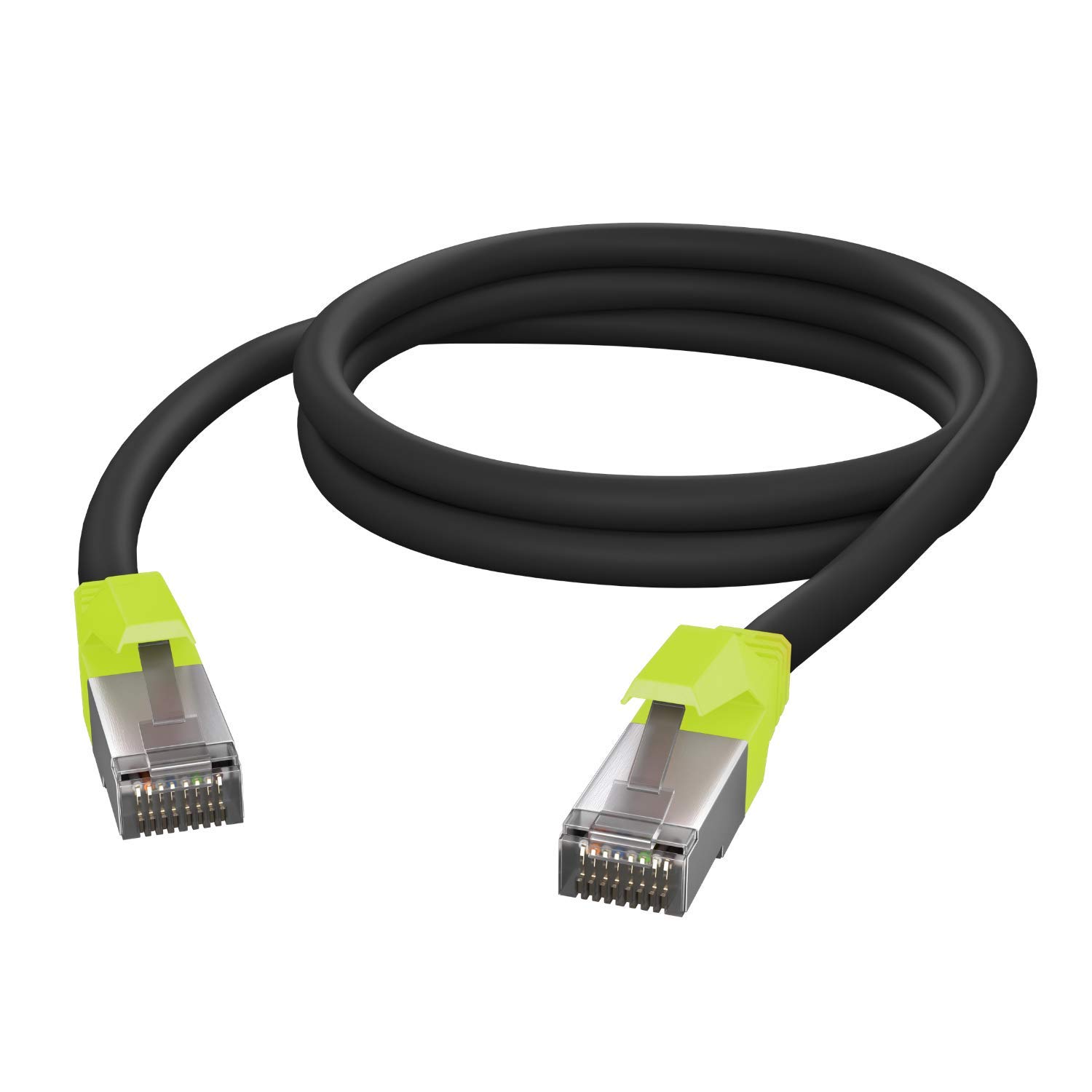 AIXONTEC 2x 20 m CAT 6 Netzwerkkabel Gelb nach leuchtendes RJ45 LAN Kabel Gigabit Ethernetkabel Gigabitkabel Patchkabel Kat 6 1000 Mbit