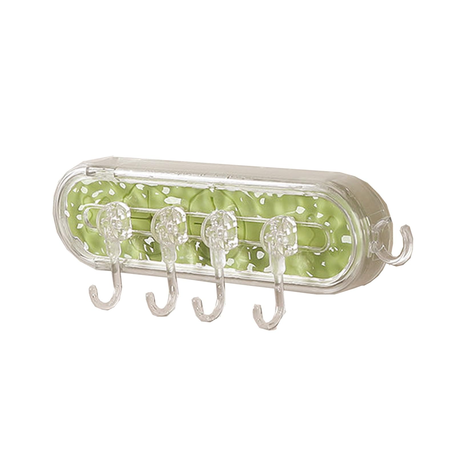 Wall Mounted Towel Rack,Extendable Towel Racks Shelf,Hooks Rotate 180 Degrees,Suction Cup Installation,for Living Room Balcony(Green)