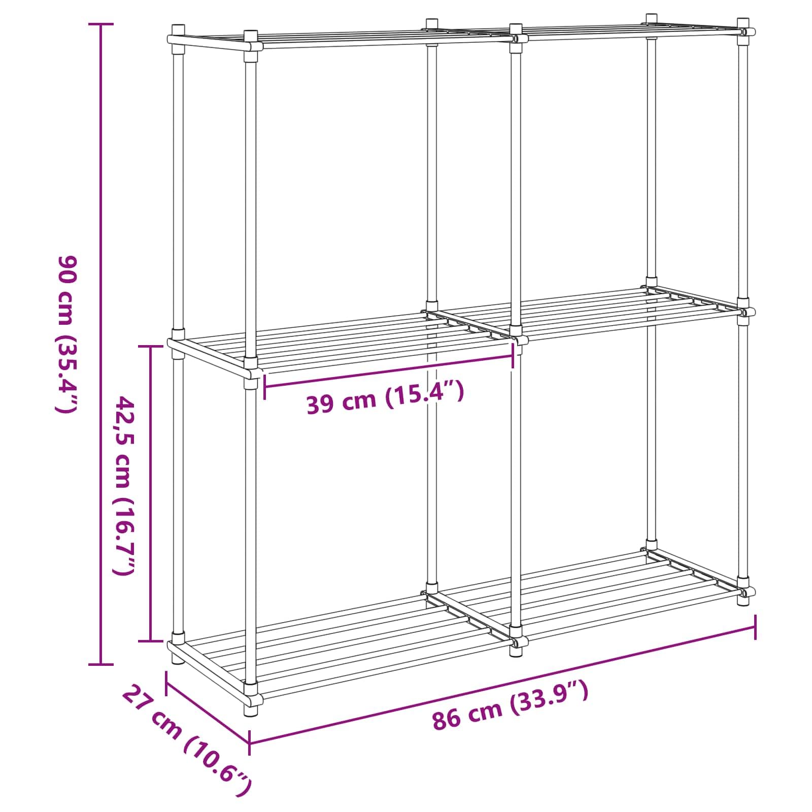 Biały, aluminiowy regał z pojemnikiem, 86 x 27 x 90 cm, stabilny, otwarty system regałów wtykowych, wszechstronne możliwości rozbudowy, do salonu, sypialni, gabinetu, piwnicy, garażu i