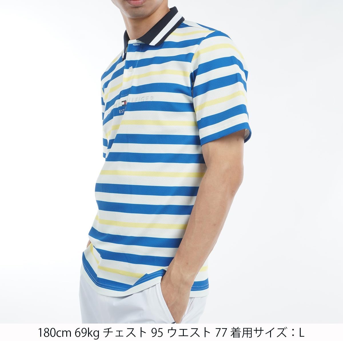 90s HERMES（エルメス）ボーダー ポロシャツ/M/マルチカラー 90s HERMES（エルメス）ボーダー ポロシャツ/M/マルチカラー