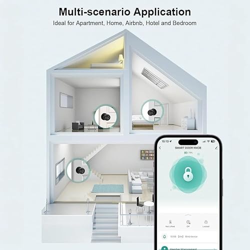 Miniatura 7 de NexusLab Cerradura inteligente de puerta de huellas dactilares, escaneo rápido de huellas dactilares de 0.5s, control remoto de aplicación, entrada